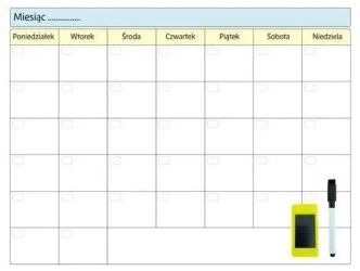 Planer magnetyczny suchościeralny tygodniowy 30x40 - Sezona