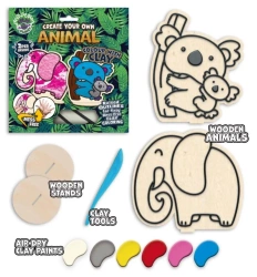 Zestaw do kolorowania plasteliną na drewnie Zwierz - Splat Planet
