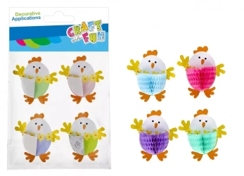 Ozdoba Dekoracyjna Naklejki Harmonijkowe Kurczak 4szt. Wielkanoc Craft with Fun 531802