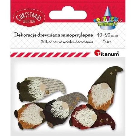Dekoracje samoprzylepne krasnale 20x40mm 5szt mix - Titanum