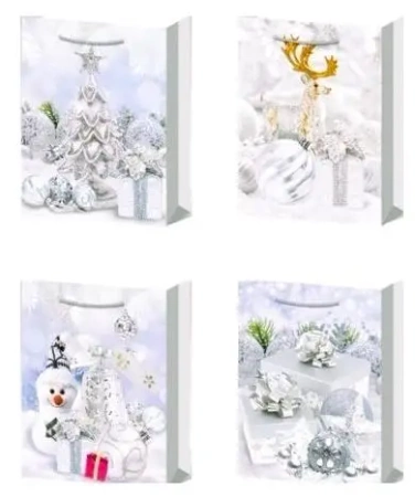 Torebka prezentowa M Boże Narodzenie brokat mix