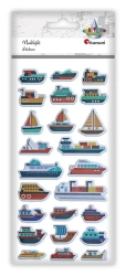 Naklejki wypukłe miękkie statki mix 24szt - Titanum