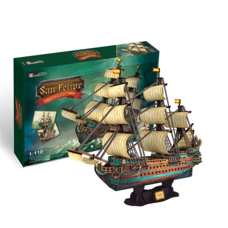 Puzzle 3D Żaglowiec San Felipe XL - Cubic Fun