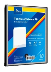 Teczka ofertowa A4 PP + 10 koszulek czarna - Tetis