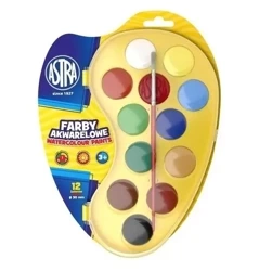 Farby akwarelowe paletka fi 30mm 12 kolorów ASTRA - ASTRA papiernicze