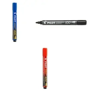 3 x Marker permanentny Pilot SCA-400 ścięty czarny/czerowny/niebieski