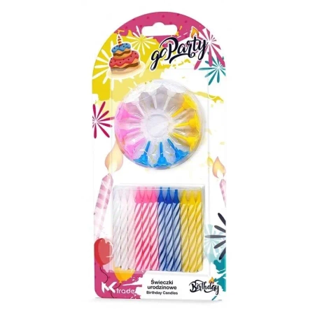 Świeczki urodzinowe spiralne 6,5cm 24szt - GoParty