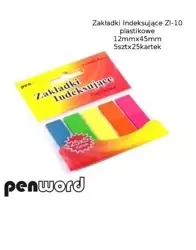 Zakładki indeksujące 12x45mm 5x25szt plastikowe - Penword