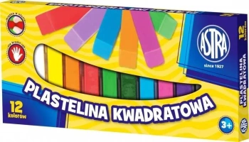 Plastelina kwadratowa 12 kolorów ASTRA - ASTRA papiernicze