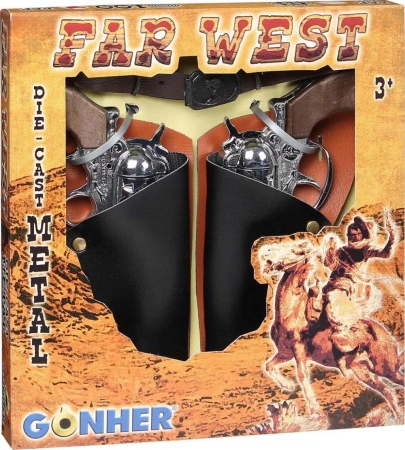 Zestaw kowbojski 2 rewolwery + pasek - Gonher