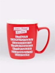 Kubek ceramiczny czerwony Learn Polish! It's easy - Nadwyraz