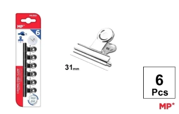 Klipsy biurowe metalowe srebrne 31mm 6szt - MP Main Paper