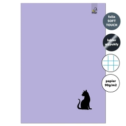 Zeszyt A4 32 kartki w kratkę 90g Kot fioletowy - EV-Corp