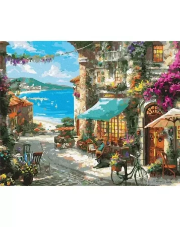Malowanie po numerach - Włoska kawiarnia 40x50cm - Twoje Hobby