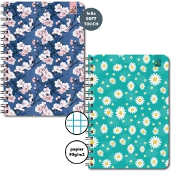 Kołozeszyt A6/50K kratka 90g Kwiatki (10szt) - Bee-bee