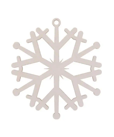 Bombka drewniana Śnieżynka 3szt biała - Cresco