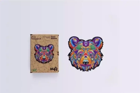 Puzzle drewniane eko 22 Brązowy niedźwiedź A4 - PuzzleOK