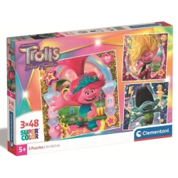 Puzzle 3x48 Super Kolor Trolls 3 - Clementoni