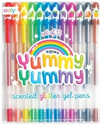 Długopisy pachnące żelowe z brokatem 12kol - Kolorowe Baloniki