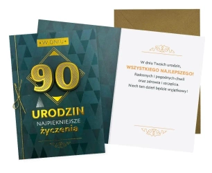 Karnet B6 Urodziny 90 męskie - Kukartka