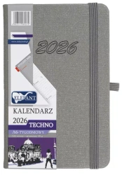 Kalendarz 2026 A6 tygodniowy Techno szary - praca zbiorowa