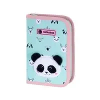 Piórnik pojedynczy dwuklapkowy bez wyposażenia Astrabag Teddy Panda C1 - Astra