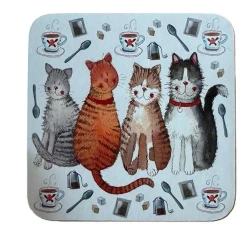 Podkładka pod kubek C245 Koty i herbata - Alex Clark