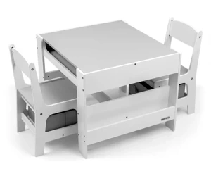 Zestaw Stolik i dwa krzesła Sven biały - Milly Mally