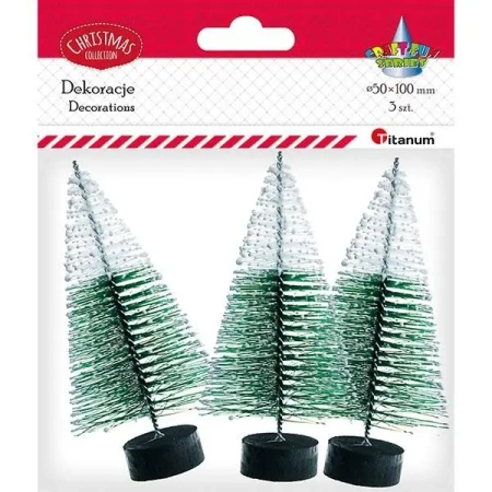 Drzewka plastikowe Choinki 10cm x 50mm 3szt ziel - Titanum