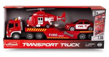 Laweta straży pożarnej z helikopterem i samochodem - Lena