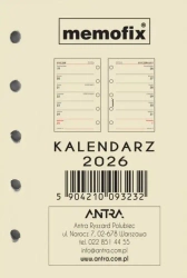 Wkład kalendarzowy 2026 Memofix A7 TNS - Antra