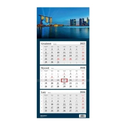 Kalendarz 2026 trójdzielny Lux Singapur HELMA