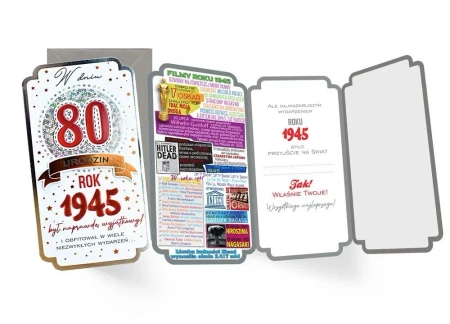 Karnet urodziny 80 - Kukartka