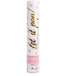 Armatka konfetti różowa papier okrągły 28cm - Amscan