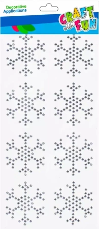 Ozdoba Dekoracyjna Samoprzylepna KrysztaŁki ŚnieŻynki Op.8 szt. Craft with Fun 501453
