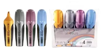 Zakreślacz Neon Metalic 4 kolory - Cresco
