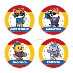 Naklejki motywacyjne - Język hisz. Zwierzątka 48sz - LearnHow