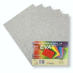 Pianka brokatowa A4 Eva srebrna biodegrad. 5szt - Penword