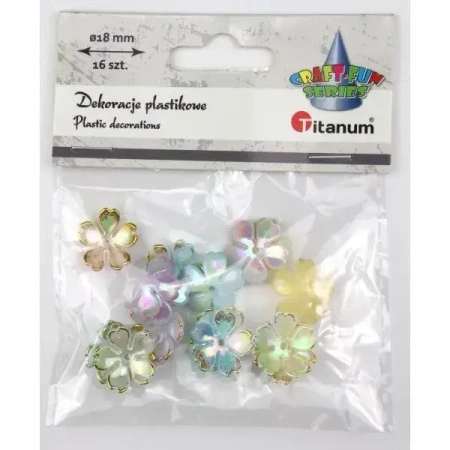 Koraliki plastikowe kwiatki 18mm 16szt - Titanum