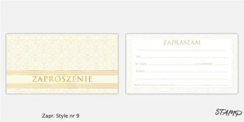 Zaproszenia Style wzór nr 09 10szt - Stamp