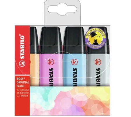 Zakreślacz Boss Original Pastel 4 kolory - Stabilo