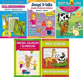 Zeszyt pięciolatka - zestaw zabaw i ćwiczeń grafomotorycznych łamigłówki - Beata Guzowska, Tina Mroczkowska