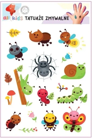 Tatuaże zmywalne dla dzieci Wesołe owady - All4Kids