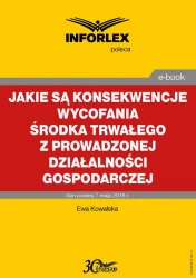 eBook Jakie są konsekwencje wycofania środka trwałego z prowadzonej działalności gospodarczej - Ewa Kowalska