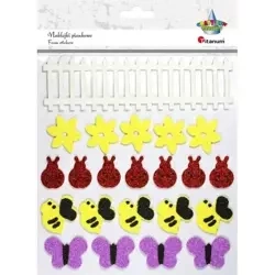 Naklejki piankowe brokatowe mix 22szt. - Titanum