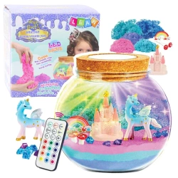 Kreatywny zestaw terrarium jednorożec z lampką LED - Leantoys