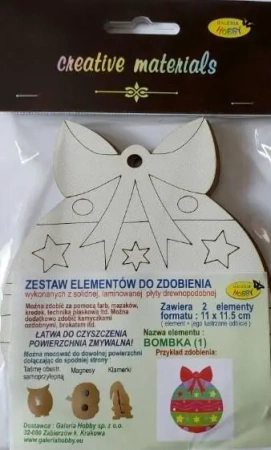 Zestaw elementów do zdobienia Bombka BN 11x11,5cm - Galeria Hobby