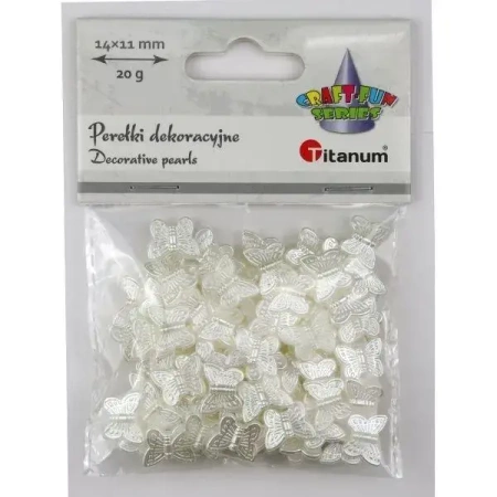 Koraliki perełki plastikowe motyle 14x11mm - Titanum
