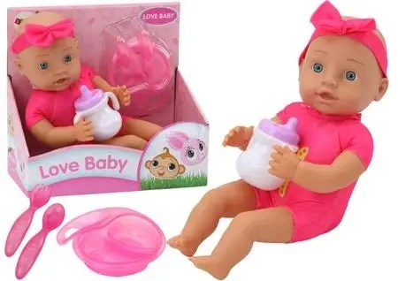 Lalka bobas z akcesoriami różowa - Leantoys