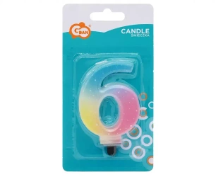 Świeczki Urodzinowe Cyferki 6 Pastel Ombre Gob/c